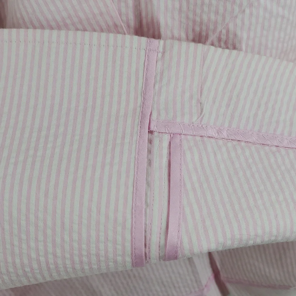 Lauren Ralph Lauren Pink White Seersucker Blazer 2X - Picture 9 of 11
